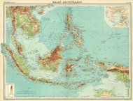 Peta Kuno Indonesia Nusantara 1922 Malay Archipelago