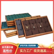 Solid Wood Jewelry Display Tray Microfiber Ring Necklace Tray Jewelry Tray Jewelry Viewing Tray Brac