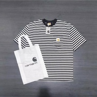 T-Shirt Poket Stripe Carhartt Kaos Salur