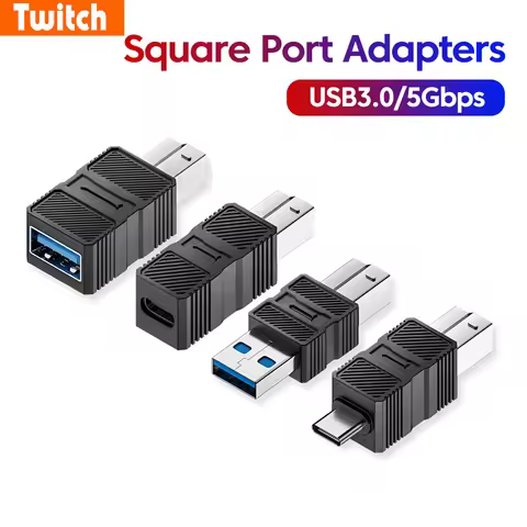 USB-B3.0 Printer Adapter USB B 3.0 Male to USB A/Type C Female Converter For Printer Scanner Hard Dr