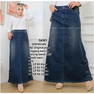 RAWIS JEANS SKIRT/ SIDE BUTTON JEANS SKIRT JEANS SKIRT /POLOS JEANS SKIRT /Wanita / BUTTON JEANS SKI