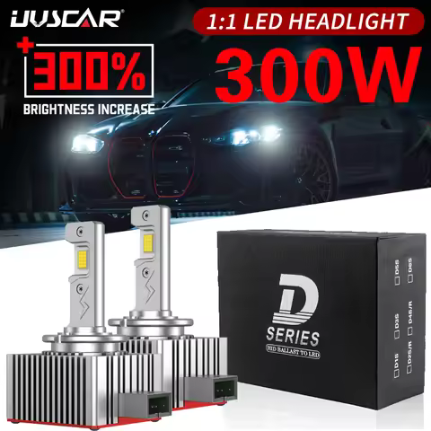 UVSCAR 2PCS D1S LED Canbus Car Headlight Bulbs D2S D3S D4S D5S D8S Turbo LED 6000K White Plug&Play C