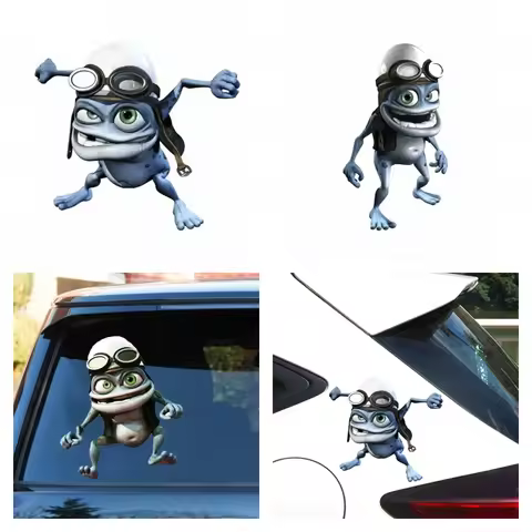 Car Stickers Motorcycle Decals Funny Crazy Frog Cartoon Decorative Vinyl Decal Car Sticker