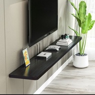 Suspended TV Cabinet Solid Wood Partition TV Wall Shelf Shelf TV Set-Top Box Wall Hanging Bookshelf Wall