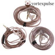 VORTEXPULSE KZ Earphones Cord Silver Plated 3.5mm Twisted Cable Upgrade High-Purity Oxygen-Free Copp