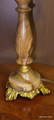 歐洲古董燈.瑪瑙黃銅鍍金48cm 全高 直徑30cm