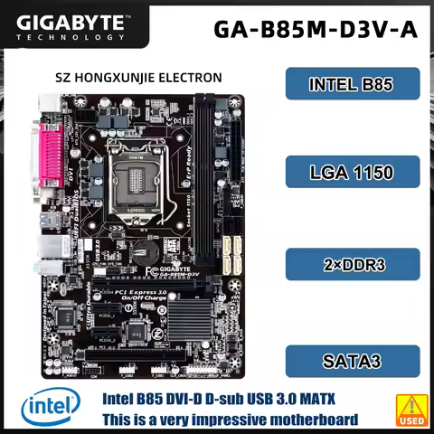 GIGABYTE GA-B85M-D3V Intel B85 LGA1150 mATX Motherboard DDR3 1600 USB3.0/SATA3 for 4th Gen Core i7/i