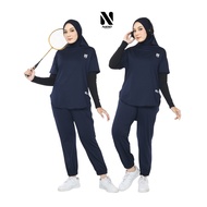 Nano || Baju Senam Muslim Wanita Jogger / Setelan Baju Senam Jogger / One Set Wanita Jogger