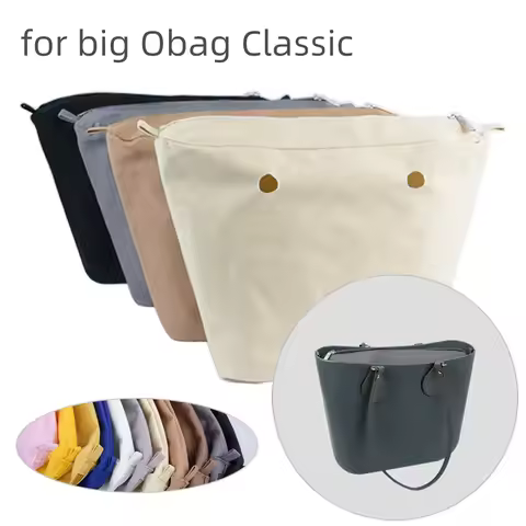 New 1 PC Canvas Inner O bag Organizer Insert Zipper Pocket for Classic Mini Obag Accessories Replace