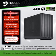 MLOONG Custom Gaming/Design/Live Streaming Desktop PC | R7 7700 RX 9070 OC 16G 2x16GB DDR5 1TB SSD