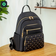 1F Backpack Korean Version Large-Capacity Simple Ladies Backpack Rhombus Stitched Rivets Fashion Bac