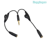 RR Headphone Y Splitter 3 5mm Y Splitter Headset Splitter Cable for Game Headset with Volumes Contro