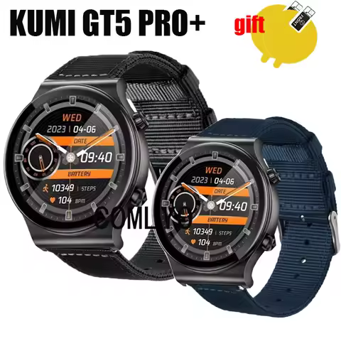3in1 for KUMI GT5 Pro+ Smart watch Strap Band wristband Nylon Canva women men Belt Screen Protector