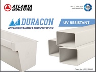 ATLANTA DURACON PVC GUTTER  12" AND DOWNSPOUT 2.5X4 8FT IN LENGTH