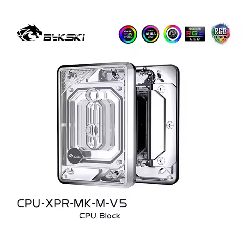 Bykski CPU Block Use for INTEL LGA1700 1200 2011 / AMD Ryzen 9/5/7 0.2mm Microchannel Water Cooler R
