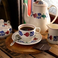 比利時Boch絕版手繪Boerenbont 'Ilona'茶杯組/古董咖啡杯