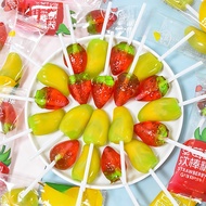 [5.99 to 10 Sticks] Fruit-Shaped Marshmallow Lollipop Peelable Lollipop Individually Packaged Candy