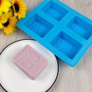 4-Cavity Handmade Soap Silicone Mould Candle Mould Chocolate Mould Cake Mould --TOOL31