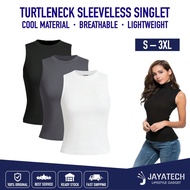 HIGH NECK SLEEVELESS SINGLET INNER CROP TOP SHIRT TURTLENECK SINGLET WOMEN WEAR LADY TANK TOPS CAMIS