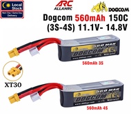Dogcom 560mAh 150C 3S 4S 11.1V 14.8V Lipo Battery With XT30 Plug