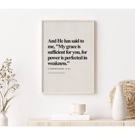 2 Corinthians 12：9  Bible Verse  canvas print  Modern Bible, Scripture Wall Art, Christian Wall Art,