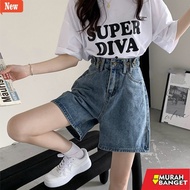 Women's Denim Shorts - Color Casualbiru Women's High Waist Denim Shorts