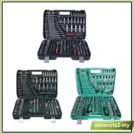 [AlmenclafdMY] 216Pcs Sockets Ratchet Wrench Set Repair Tool Kit with Storage Case Portable High Per