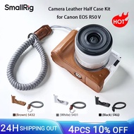 SmallRig EOS R50 V Camera Leather Half Case Kit for Canon EOS R50 V with Woven Wrist Strap Adjustabl