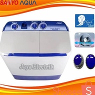 Mesin Cuci 2 Tabung AQUA Sanyo AQW 781 XT 7.5 KG Cuci Dan pengering Hijab Series