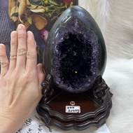 Melaleuca Colorful Agate Edge ️ Top Uruguay Amethyst Dinosaur Egg Crystal Cave ESPa+2.14kg Emperor Purple Mouth Wide With Hole Depth Gift Collection Self-Pendulum Lucky Fortune