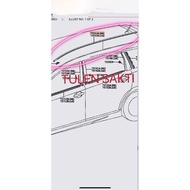 ORIGINAL TOYOTA WISH SEPET ZGE20 ZGE21 ZGE22 ZGE25 (2009-2019) ROOF MOULDING GETAH BUMBUNG > 75551-6