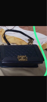 Chanel Boy Bag 藍色手提包