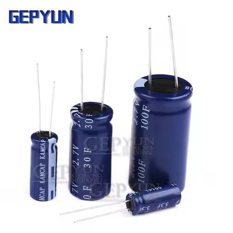 2PCS super capacitor farad capacitor Gepyun 2.7V 2F 3.3F 4F 4.7F 5F 6F 7F 8F 10F 15F 20F 25F 30F 60F