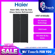 Haier 628L Twin Inverter Side By Side Refrigerator Glass Door DEO Fresh [HRF-619SI(B)]