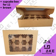 Cupcake Box For 12-Brown-SQ 4163 / White-SQ 4159