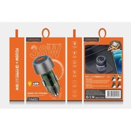 SAVER CAR CHARGER T-A60C 38W TRANSPARENT CAR CHARGER ADAPTOR CAR CHARGER POWER FAST CHARGING