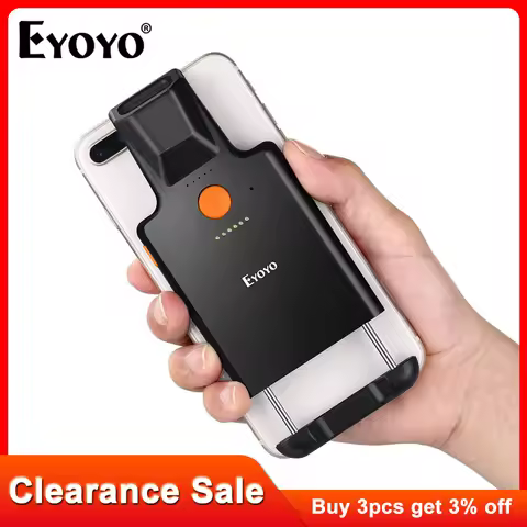 Eyoyo Clearance Sale EY-017LP Back Clip Phone Portable 1D Laser Bluetooth Barcode Scanner Fast Scann