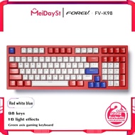 MEIDAYST [FOREV K98] 98 คีย์ Green Axis Macro กำหนดคีย์บอร์ดเกม คีย์บอร์ดกลเรืองแสง RGB ผสมสี รับประ