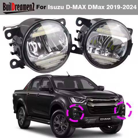 2IN1 30W Car External LED Fog Light Assembly Daytime Running Lamp DRL H11 For Isuzu D-MAX DMax 2019 