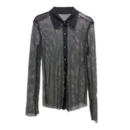 Sidaimi ใหม่คริสตัลผ้าผู้หญิง Y และเสื้อคลับที่น่าตื่นตาตื่นใจนำเพชร Streetwear พรรคเสื้อหนึ่งตัวถัง