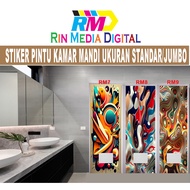 Bathroom door sticker, toilet door,/ toilet sticker, STANDARD SIZE,/ JUMBO CODE RM6_RM9