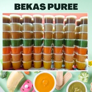BEKAS PUREE PUREE CONTAINER 1oz , 2oz HINGED LID DISPOSABLE PLASTIC CONTAINER SOS CONTAINER BEKAS SO