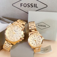 Fossil luxury watch For Men's and Women's Accessories 100 water proof non-tarnish IPG strap