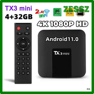 [ZESSZ] ต้นฉบับ TX3 Tanix มินิแอนดรอยด์11.0 S905L Amlogic 2G 16G 2.4G WiFi 4K TX3กล่องทีวีสมาร์ท H. 