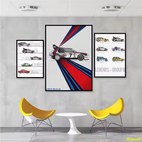 Lancia Delta S4 Poster Legendary Group B Rally Car Wall Art Canvas Prints Racing Wall Painting Art P