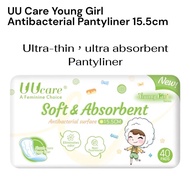 UU Care Young Girl Pantyliner Antibakteria 15.5cm Ultra Tipis & Serap Baik 40 Pad