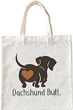 Zeghk Funny Dachshund Canvas Tote Bag, Dachshund Gifts for Women, Guess What It's Dachshund Cute Sausage Dog Canvas Tote Bag Gift Idea for Dog Loves, Birthday for Dachshund Mom