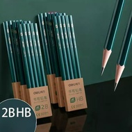 Blister of 10 2B HB Wooden Pencils for Students - Safe Dark Pencils Sensitive to Exam Markers, Easy 