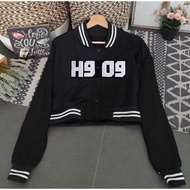 Jaket Jacket Varsity Baseball Bomber Crop Top Logo H9O9 Wanita Baseball Polos Oversize Model Korea K