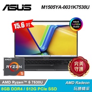 【ASUS 華碩】M1505YA-0031K7530U 15.6吋 R5 OLED筆電 黑色【福利良品】